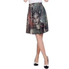 Awesome Fantasy Women With Helmet A-line Skirt by FantasyWorld7