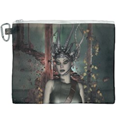 Awesome Fantasy Women With Helmet Canvas Cosmetic Bag (xxxl) by FantasyWorld7