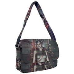 Awesome Fantasy Women With Helmet Courier Bag by FantasyWorld7