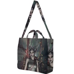 Awesome Fantasy Women With Helmet Square Shoulder Tote Bag by FantasyWorld7