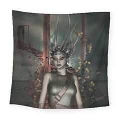 Awesome Fantasy Women With Helmet Square Tapestry (large) by FantasyWorld7