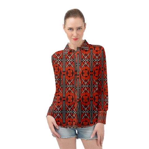 Nr 8 Long Sleeve Chiffon Shirt by ArtworkByPatrick