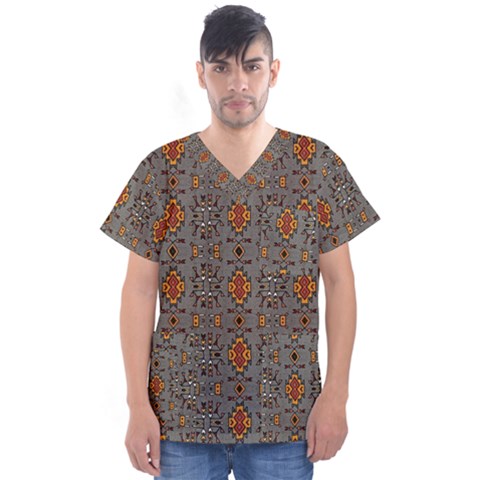 Nr 9 Men s V-neck Scrub Top by ArtworkByPatrick