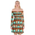 Bluegreen Pumpkins Off Shoulder Skater Dress View1