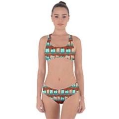 Bluegreen Pumpkins Criss Cross Bikini Set by bloomingvinedesign