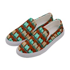 Bluegreen Pumpkins Women s Canvas Slip Ons by bloomingvinedesign