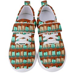 Bluegreen Pumpkins Women s Velcro Strap Shoes by bloomingvinedesign