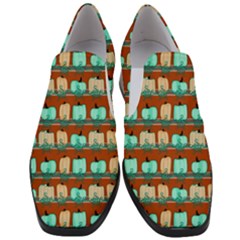 Bluegreen Pumpkins Women Slip On Heel Loafers by bloomingvinedesign