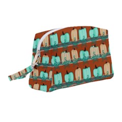 Bluegreen Pumpkins Wristlet Pouch Bag (medium) by bloomingvinedesign