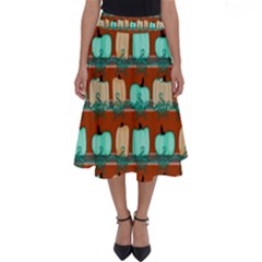 Bluegreen Pumpkins Perfect Length Midi Skirt by bloomingvinedesign