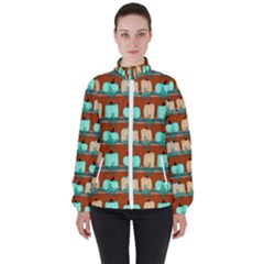 Bluegreen Pumpkins Women s High Neck Windbreaker by bloomingvinedesign