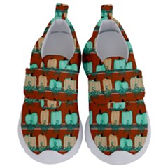 Bluegreen Pumpkins Kids  Velcro No Lace Shoes by bloomingvinedesign