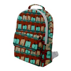 Bluegreen Pumpkins Flap Pocket Backpack (large) by bloomingvinedesign