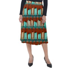 Bluegreen Pumpkins Classic Velour Midi Skirt  by bloomingvinedesign