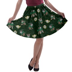 Grass Love A-line Skater Skirt