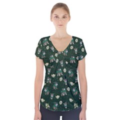 Grass Love Short Sleeve Front Detail Top by Mezalola