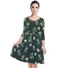 Grass Love Quarter Sleeve Waist Band Dress by Mezalola