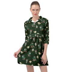 Grass Love Mini Skater Shirt Dress