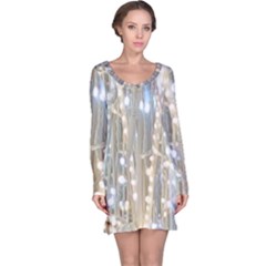 String Of Lights Christmas Festive Party Long Sleeve Nightdress by yoursparklingshop