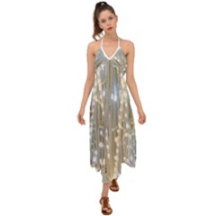 String Of Lights Christmas Festive Party Halter Tie Back Dress 