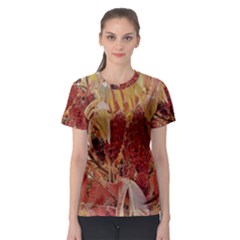 Autumn Colors Leaf Leaves Brown Red Women s Sport Mesh Tee