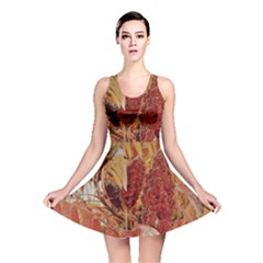 Autumn Colors Leaf Leaves Brown Red Reversible Skater Dress