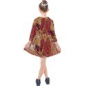 Autumn Colors Leaf Leaves Brown Red Kids  Quarter Sleeve Shirt Dress View2