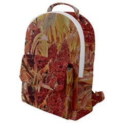 Autumn Colors Leaf Leaves Brown Red Flap Pocket Backpack (Small)