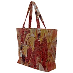 Autumn Colors Leaf Leaves Brown Red Zip Up Canvas Bag