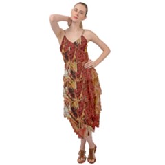 Autumn Colors Leaf Leaves Brown Red Layered Bottom Dress