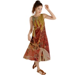 Autumn Colors Leaf Leaves Brown Red Summer Maxi Dress