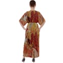 Autumn Colors Leaf Leaves Brown Red V-Neck Boho Style Maxi Dress View2