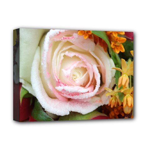 Floral Bouquet Orange Pink Rose Deluxe Canvas 16  X 12  (stretched) 