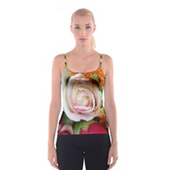 Floral Bouquet Orange Pink Rose Spaghetti Strap Top by yoursparklingshop