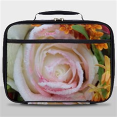 Floral Bouquet Orange Pink Rose Full Print Lunch Bag by yoursparklingshop