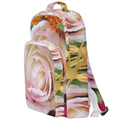 Floral Bouquet Orange Pink Rose Double Compartment Backpack by yoursparklingshop