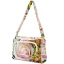 Floral Bouquet Orange Pink Rose Front Pocket Crossbody Bag View1