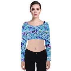 Ubrs Velvet Long Sleeve Crop Top