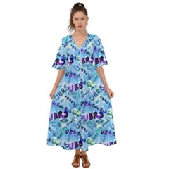 Ubrs Kimono Sleeve Boho Dress