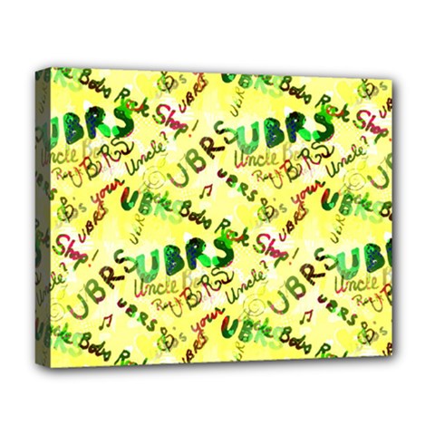 Ubrs Yellow Deluxe Canvas 20  X 16  (stretched) by Rokinart