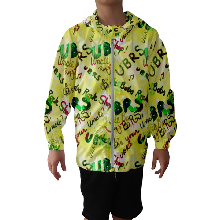 Ubrs yellow Kids  Hooded Windbreaker