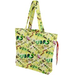 Ubrs Yellow Drawstring Tote Bag by Rokinart