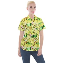 Ubrs Yellow Women s Short Sleeve Pocket Shirt