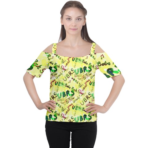 Ubrs Yellow Cutout Shoulder Tee by Rokinart