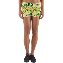 Ubrs Yellow Yoga Shorts by Rokinart