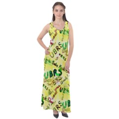 Ubrs Yellow Sleeveless Velour Maxi Dress