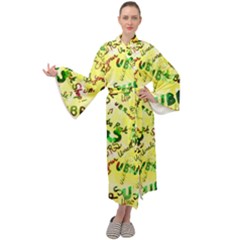 Ubrs Yellow Maxi Velour Kimono