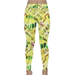 Ubrs Yellow Lightweight Velour Classic Yoga Leggings by Rokinart