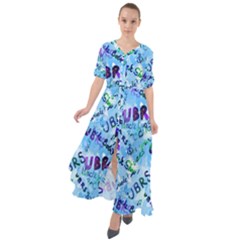 Ubrs Waist Tie Boho Maxi Dress