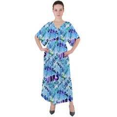 Ubrs V-neck Boho Style Maxi Dress